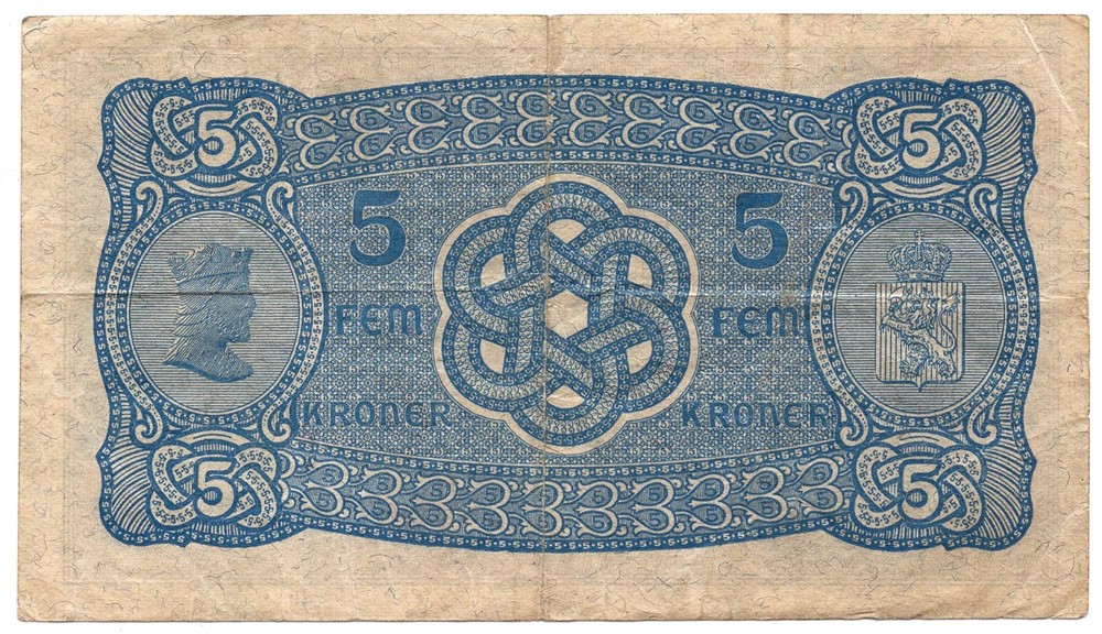 5 kroner 1934 N. Kv.1/1-