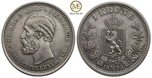 1 krone 1895 Oscar II. Kv.0/01