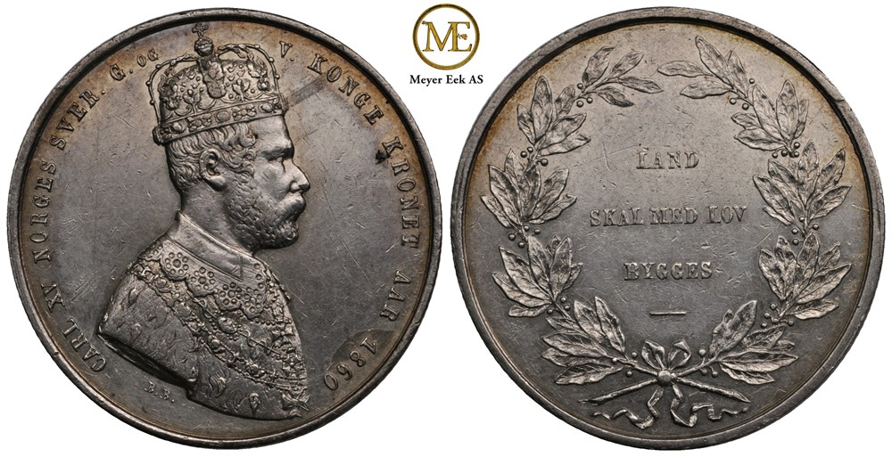 Kastepenning til kroningen i 1860. Kv.1+