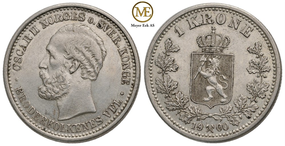1 krone 1900 Oscar II. Kv.01
