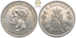 2 kroner 1887 Oscar II. Kv.01