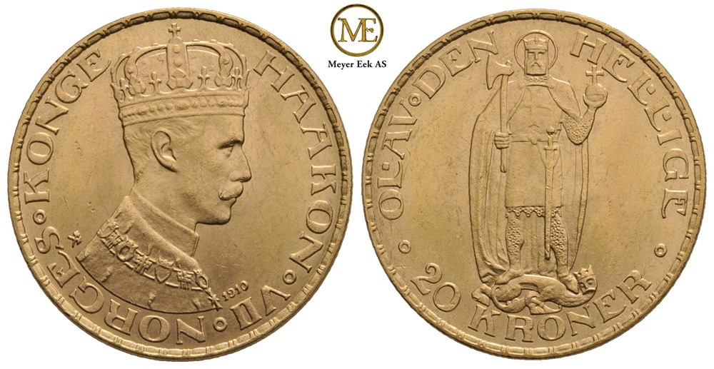 20 kroner 1910 Haakon VII. Kv.0/01
