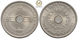 1 krone 1939 Haakon VII. Kv.0