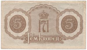 5 kroner London 1944 Y.198592. Kv.1