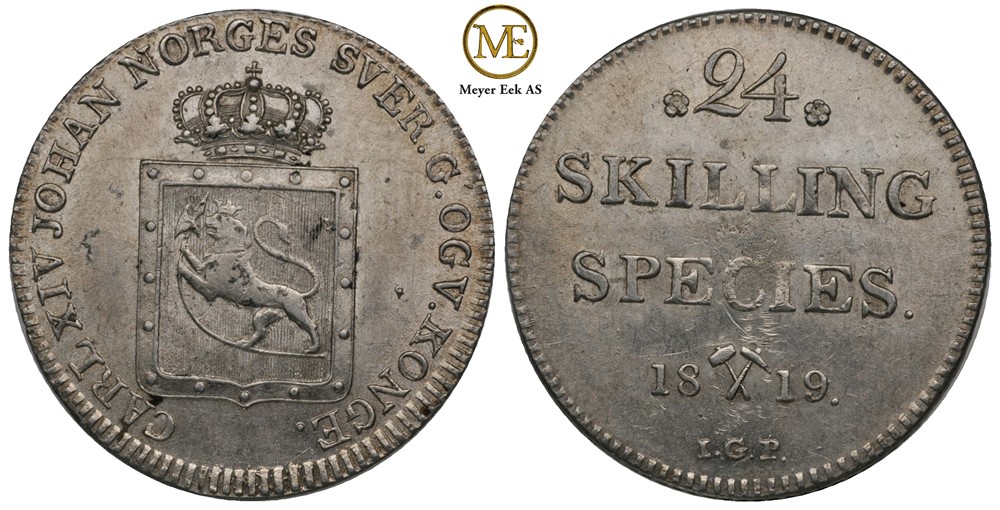 24 skilling 1819 Carl XIV Johan. Kv.0/01
