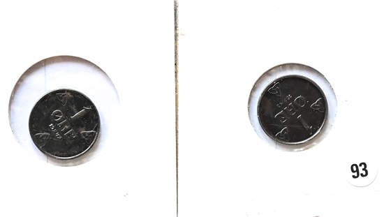 Norge 1 øre 1941 og 42 kv. 0