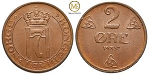 2 øre 1937 Haakon VII. Kv.0