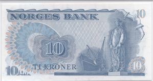 10 kroner 1978 HK erstatningsseddel. Kv.0