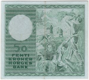 50 kroner 1965 Z.0263278 erstatningsseddel. Kv.1+