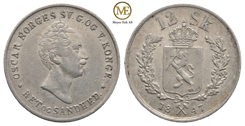12 skilling 1847 Oscar I. Kv.01
