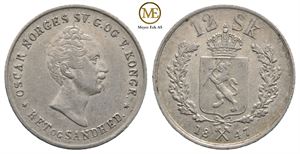 12 skilling 1847 Oscar I. Kv.01