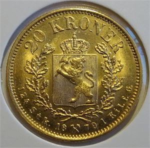 20 kroner 1879 gull Kv.0/01