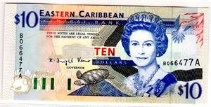 East Caribbean 10 dollar 1994 Kv.0