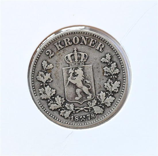 Norge 2 kroner 1878 kv. 1