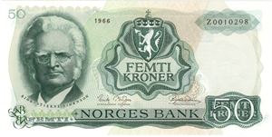 50 kroner 1966 Z.0010298. Erstatningsseddel. Kv.0