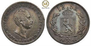 12 skilling 1856 Oscar I. Kv.1+