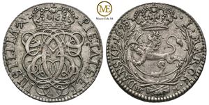 1 mark 1698 Christian V. Kv.1+/01