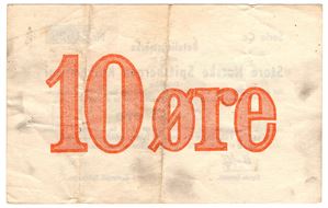 10 øre Store norske Spitsbergen Kulkompani. 1949/50 Cc. R seddel. Kv.1