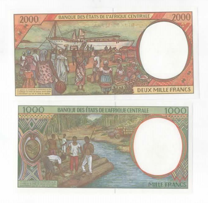 Chad 1000 og 2000 francs 1993 kv. 0