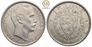 1 krone 1914 Haakon VII. Kv.0/01