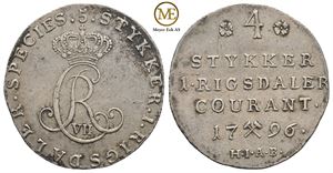 1/5 speciedaler 1796 HIAB. Christian VII. Kv.1+/01