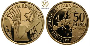 50 euro gull Belgia 2007. Proof