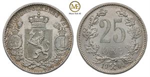 25 øre 1904 Oscar II. Kv.0