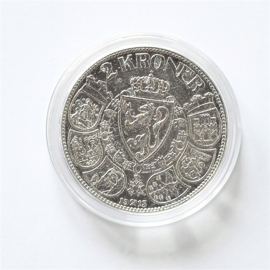 Norge 2 kroner 1913 kv. 1+