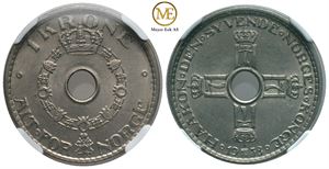 1 krone 1938 Haakon VII. MS65. Kv.0/01
