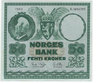 50 kroner 1963 E.3681797. Kv.1/1+