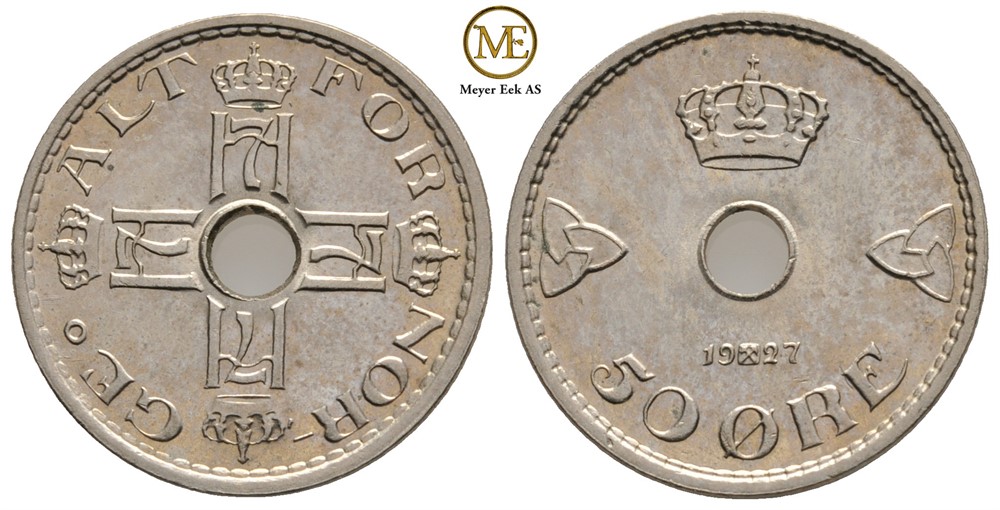 50 øre 1927 Haakon VII. Kv.0
