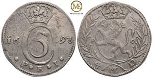 4 mark 1693 Christian V. Kv.1/1+