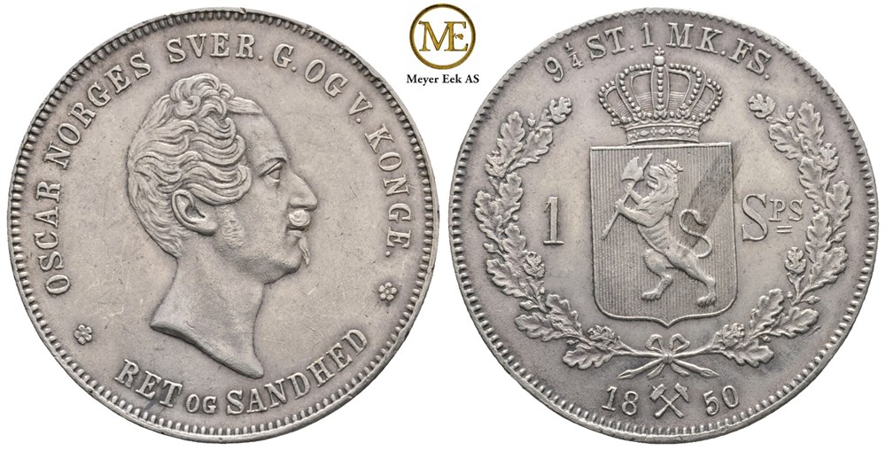 Speciedaler 1850 Oscar I. Kv.01