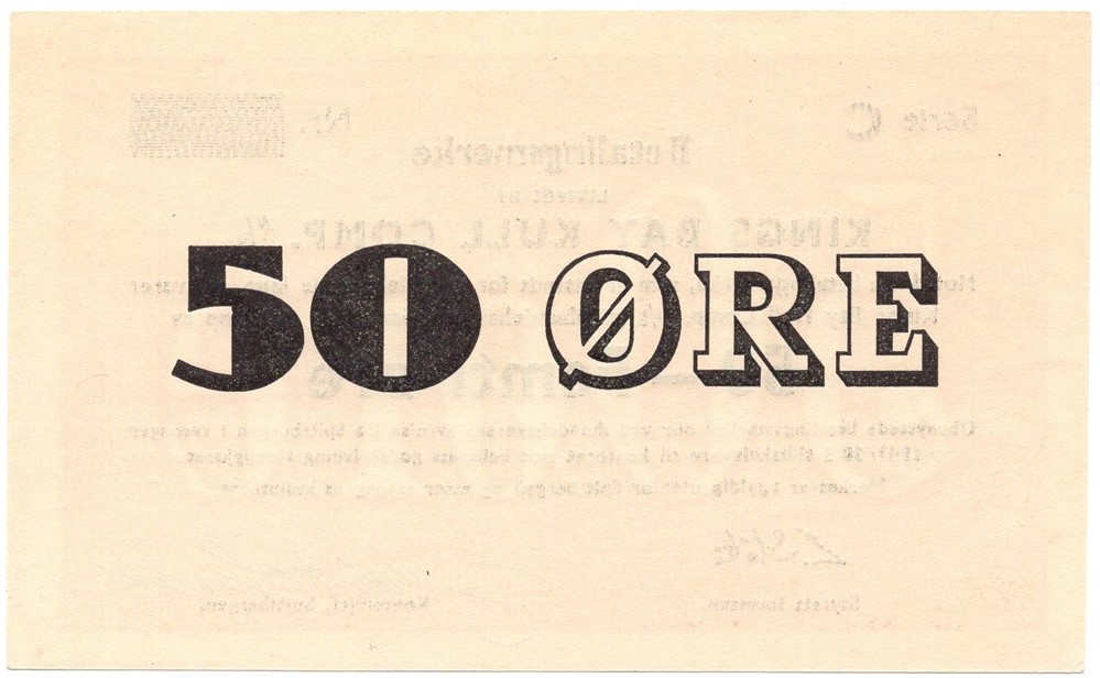 50 øre 1949/50 Kings Bay Kull Comp. Kv.0