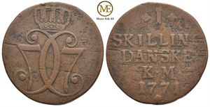 1 skilling 1771 Kongsberg. Kv.1