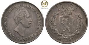 12 skilling 1847 Oscar I. Kv.1/1+