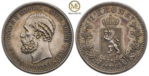 1 krone 1892 Oscar II. Kv.0/01