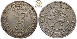 2 mark 1665 Frederik III. Kv.1+/01