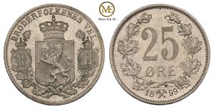 25 øre 1899 Oscar II. Kv.0