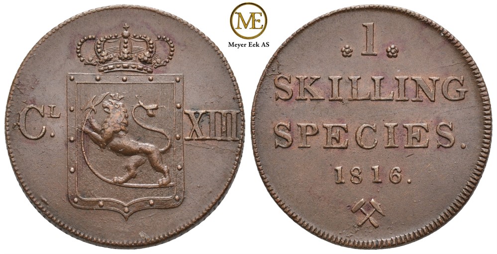 Skilling 1816 Carl XIII. Kv.0/01
