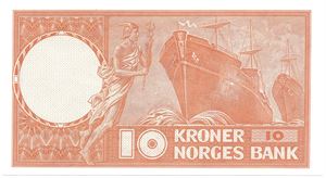 10 kroner 1970 X.4987619 erstatningsseddel. Kv.0