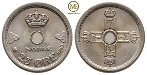 25 øre 1949 Haakon VII. Kv.0