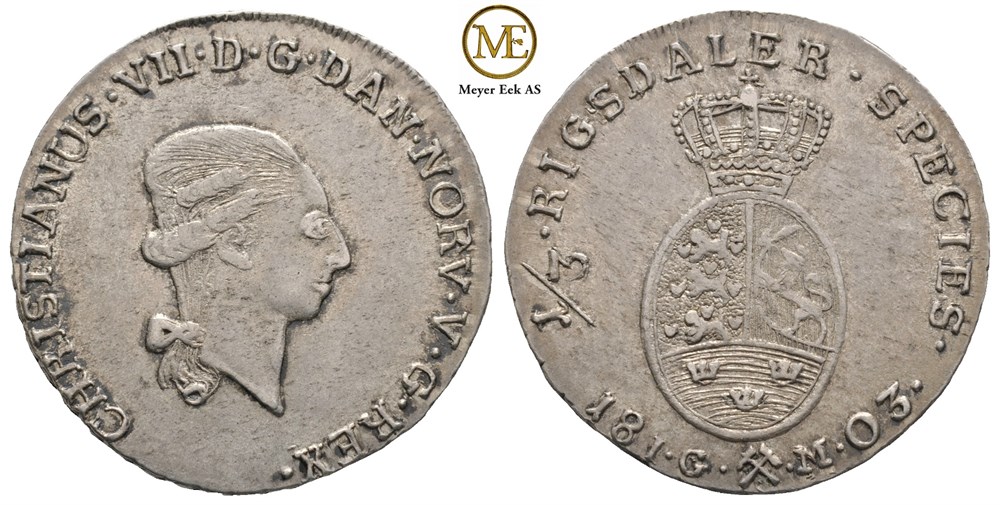 1/3 speciedaler 1803 Christian VII. Kv.1+