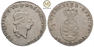 1/3 speciedaler 1803 Christian VII. Kv.1+