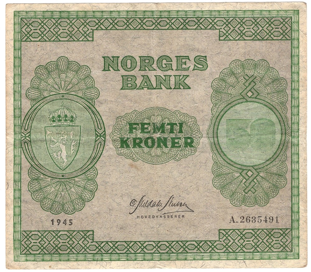 50 kroner 1945 A.2635491. Kv.1/1+