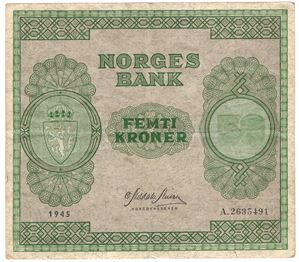 50 kroner 1945 A.2635491. Kv.1/1+