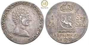 1/2 speciedaler 1821 Carl XIV Johan. Kv.01