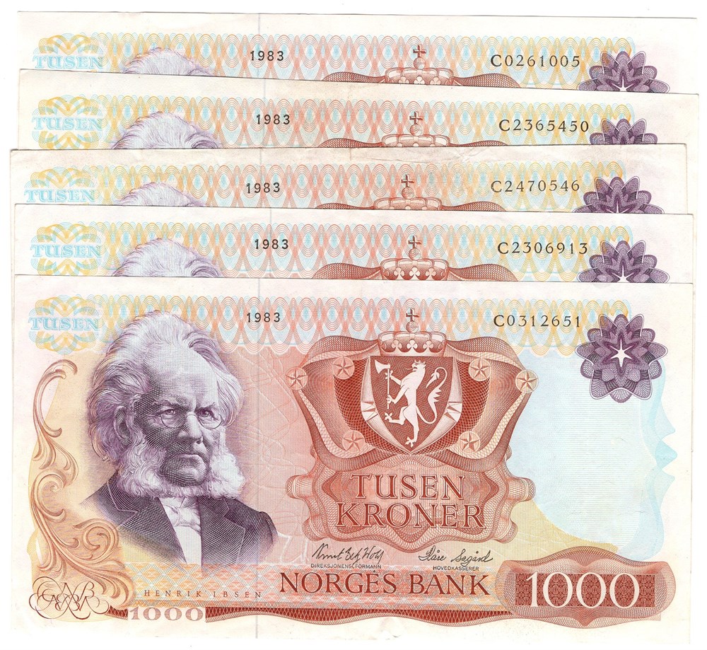 Lot. 1000 kroner 1983 C. VK
