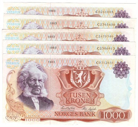 Lot. 1000 kroner 1983 C. VK