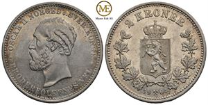 2 kroner 1904 Oscar II. Kv.1+/01